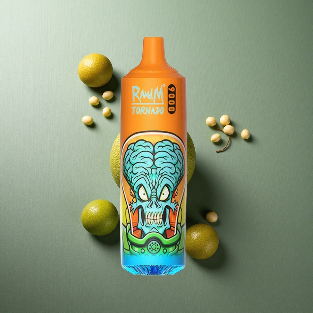 Kiwi Passion Fruit Guava RandM Fumot Tornado 9000 Puffs UK Vape Wholesale Mesh Coil RGB Display