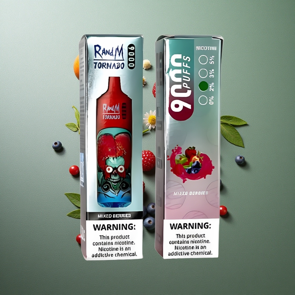 Mixed Berries RandM Fumot Tornado 9000 Puffs UK Vape Wholesale Rechargeable 18mL Mesh Coil