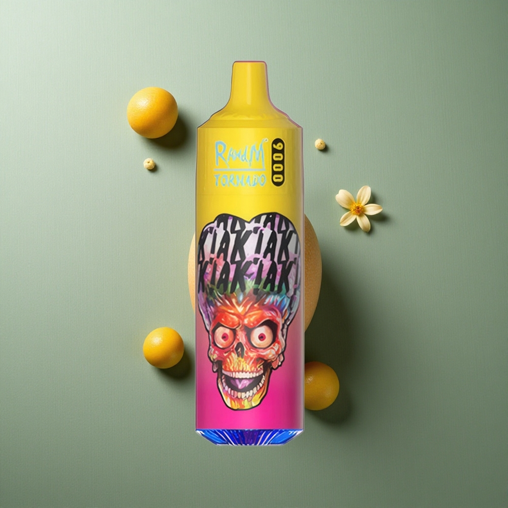 Peachy Mango Pineapple RandM Fumot Tornado 9000 Puffs UK Vape Wholesale 18mL Mesh Coil