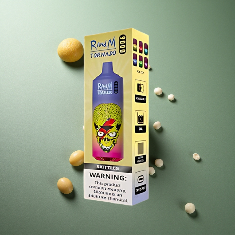 Skittles RandM Fumot Tornado 9000 Puffs UK Vape Wholesale RGB Display Mesh Coil