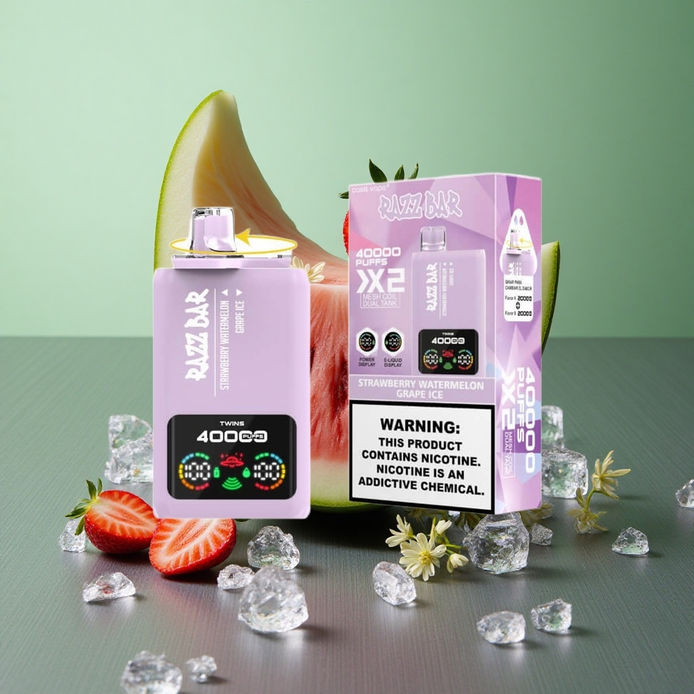 Strawberry Watermelon Grape Ice Razz Bar 40000 Puffs UK Vape Wholesale Power Screen Display