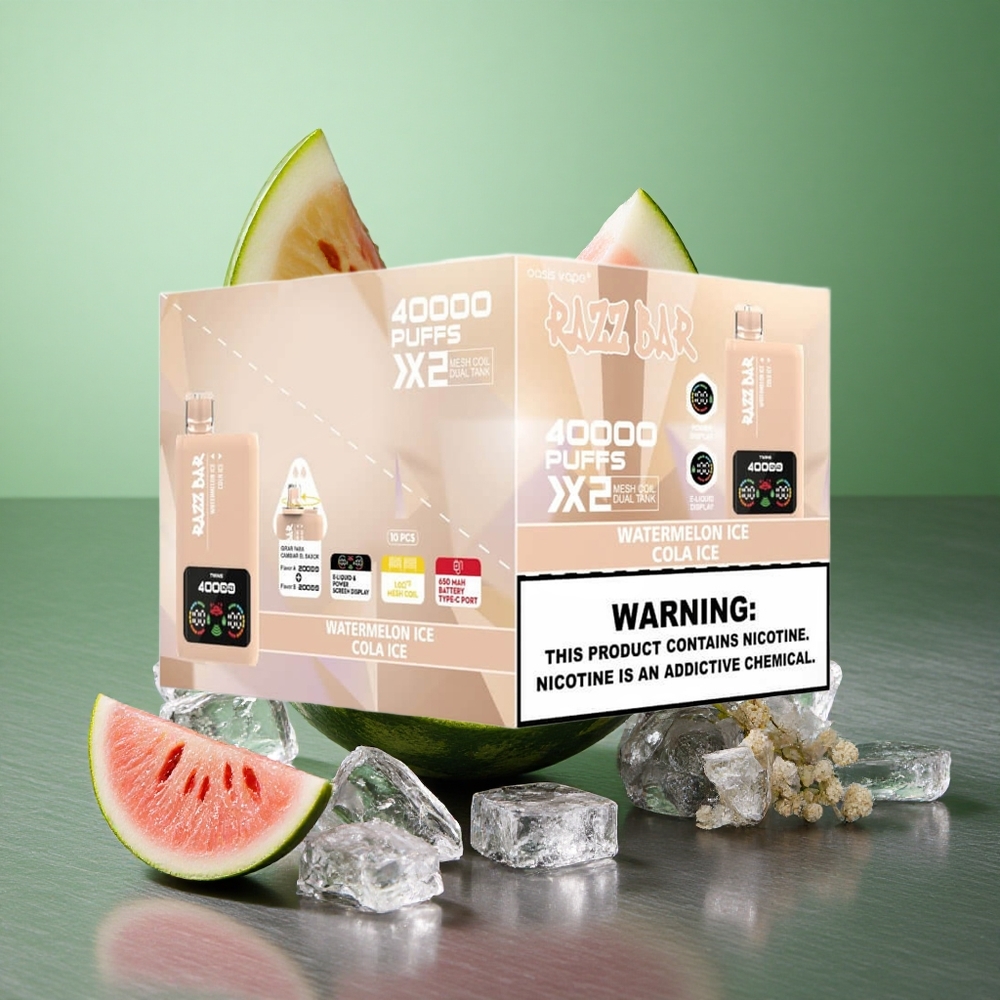 Watermelon Ice Cola Ice Razz Bar 40000 Puffs Disposable Vape UK Vape Wholesale Power Screen Display