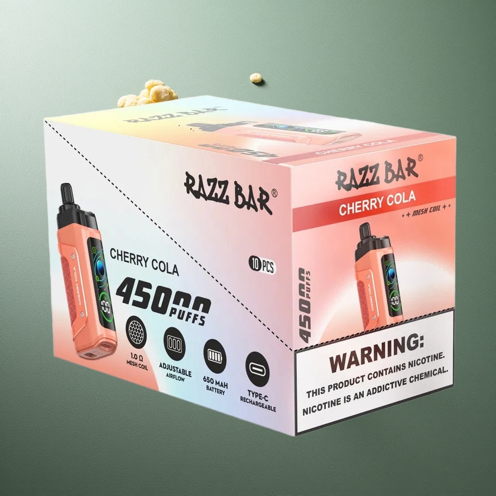 Cherry Cola Razz Bar Disposable Vape 45000 Puffs UK Vape Wholesale Adjustable Airflow