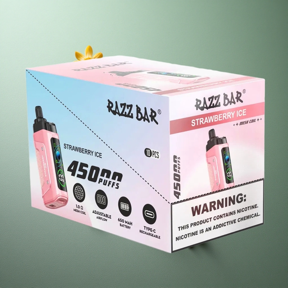 Strawberry Ice Razz Bar 45000 Puffs UK Vape Wholesale Adjustable Airflow