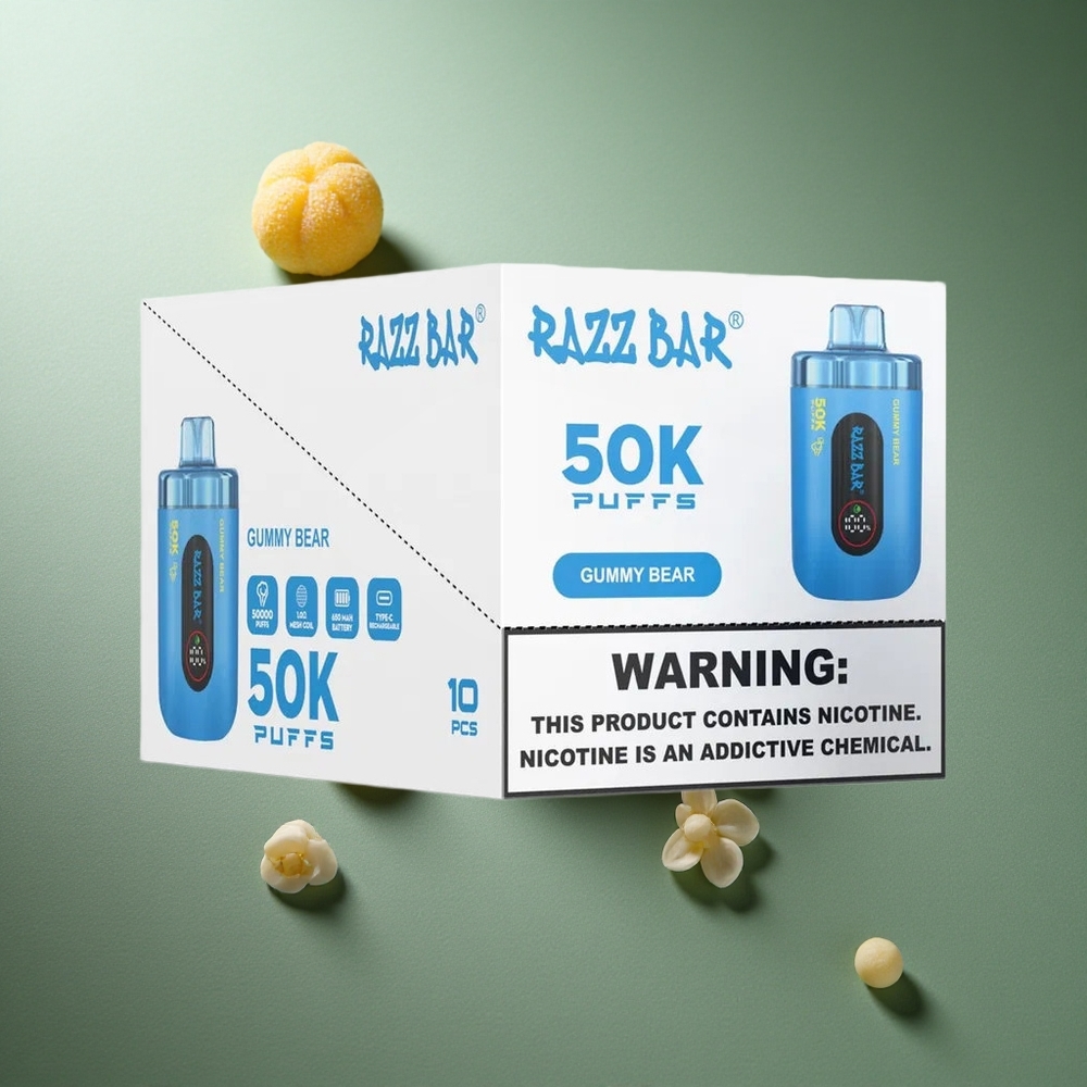 Gummy Bear Razz Bar 50K Puffs Disposable Vape UK Vape Wholesale Type-C Rechargeable