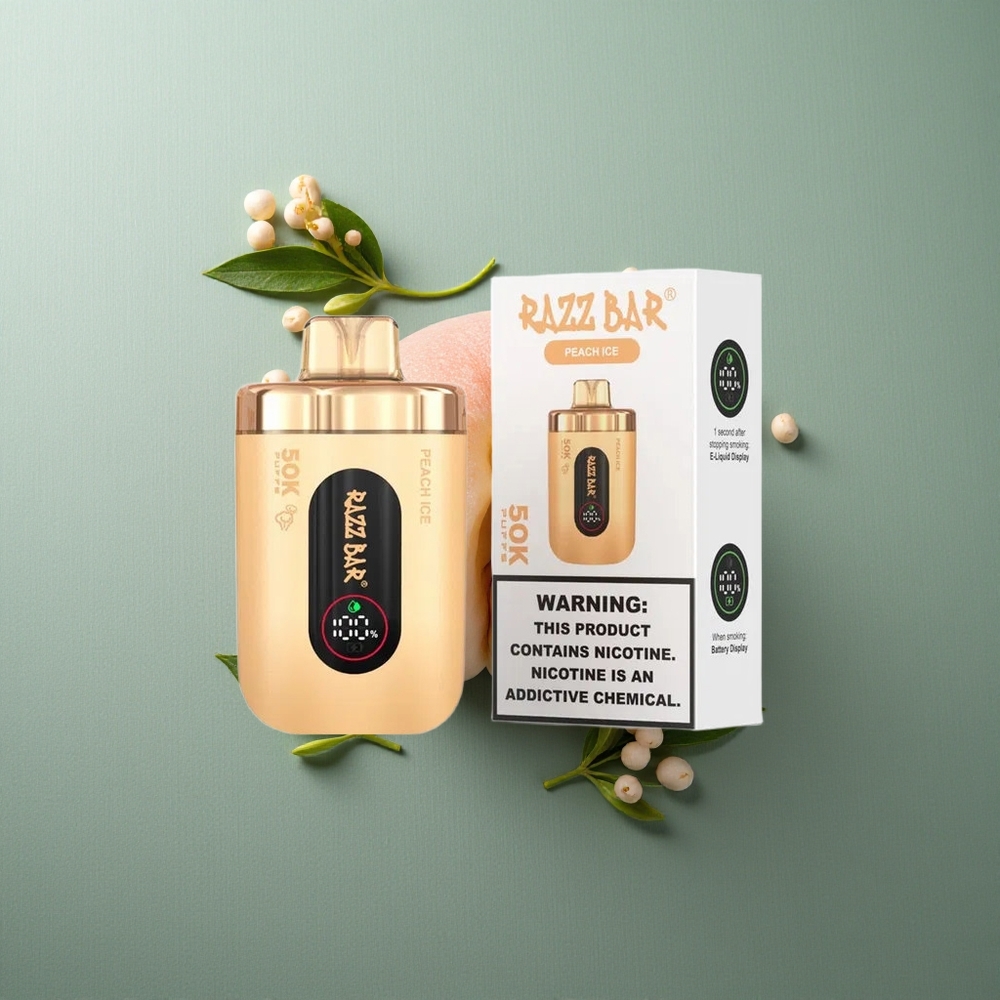 Peach Ice Razz Bar Disposable Vape 50K Puffs UK Vape Wholesale Type-C Rechargeable
