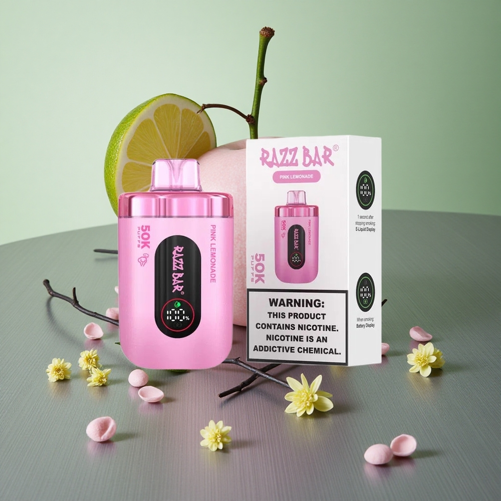 Pink Lemonade Razz Bar 50K Puffs UK Vape Wholesale Disposable Vape Type-C Rechargeable