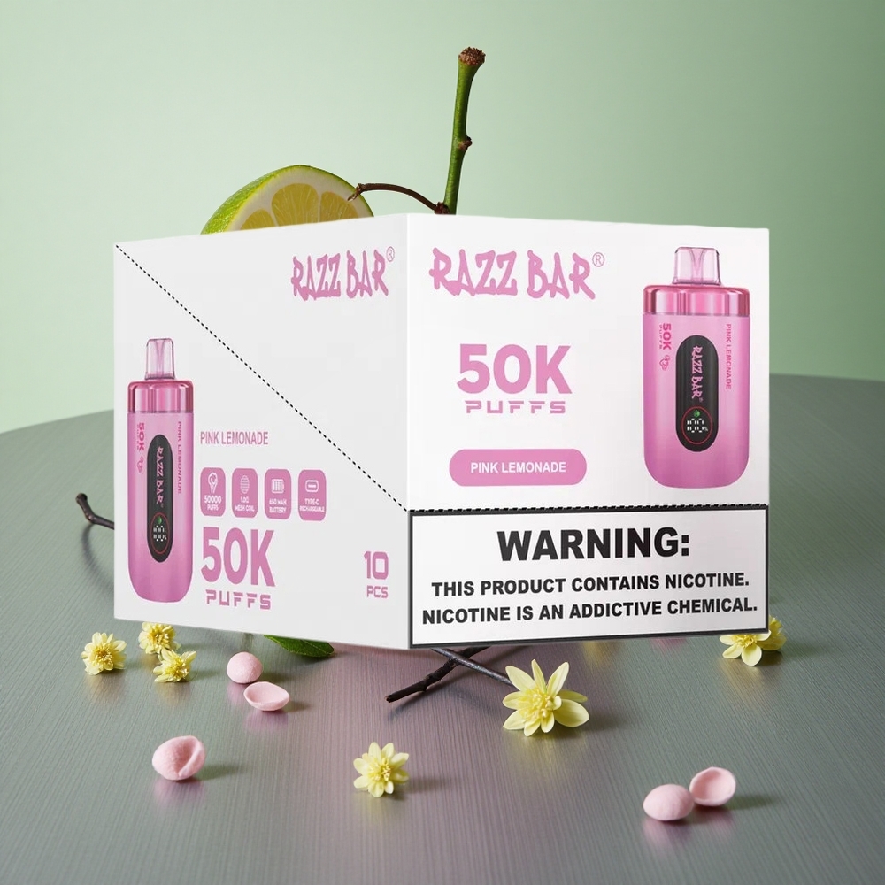 Pink Lemonade Razz Bar 50K Puffs UK Vape Wholesale Disposable Vape Type-C Rechargeable