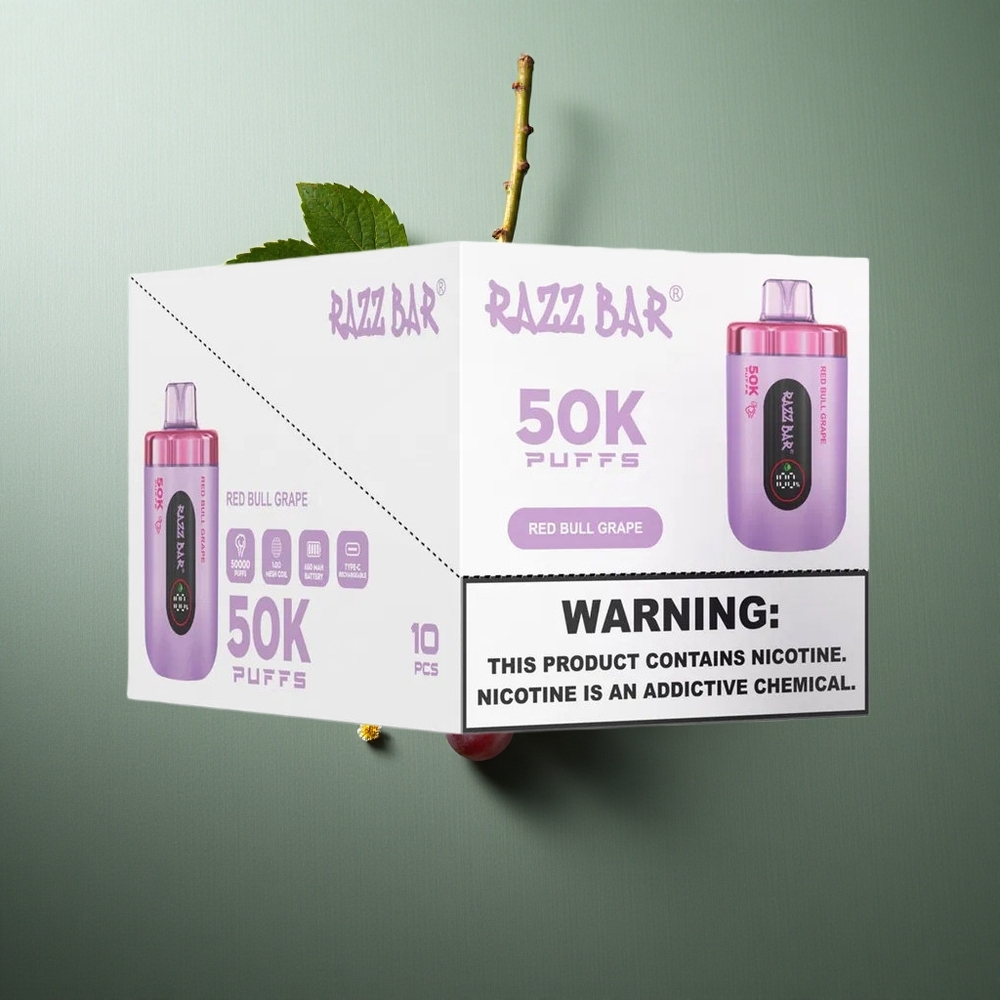 Red Bull Grape Razz Bar 50K Puffs Disposable Vape UK vape wholesale Rechargeable 650mAh