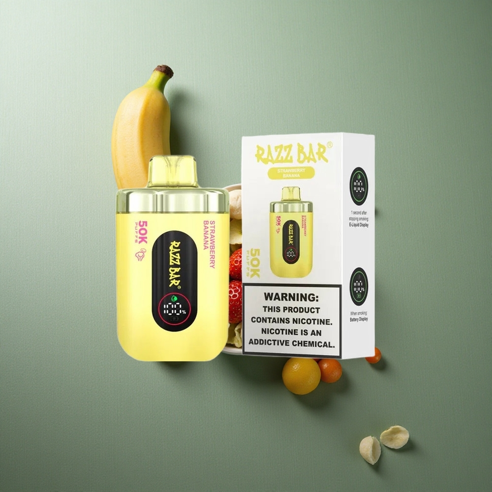 Strawberry Banana Razz Bar 50K Puffs UK vape wholesale Disposable Vape Type-C Rechargeable