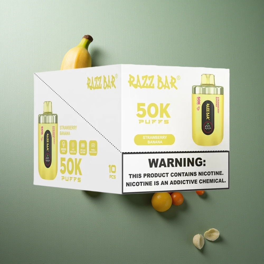 Strawberry Banana Razz Bar 50K Puffs UK vape wholesale Disposable Vape Type-C Rechargeable