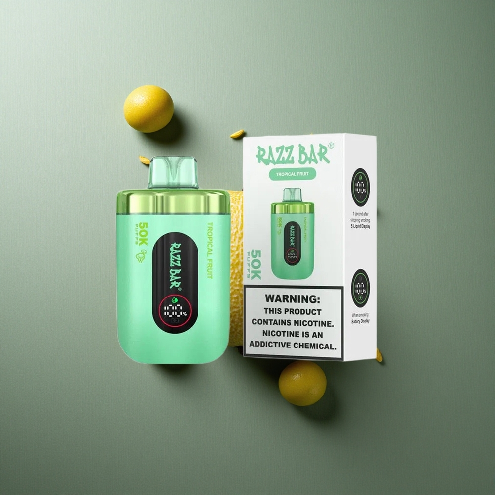 Tropical Fruit Razz Bar Disposable Vape 50K Puffs UK Vape Wholesale Type-C Rechargeable