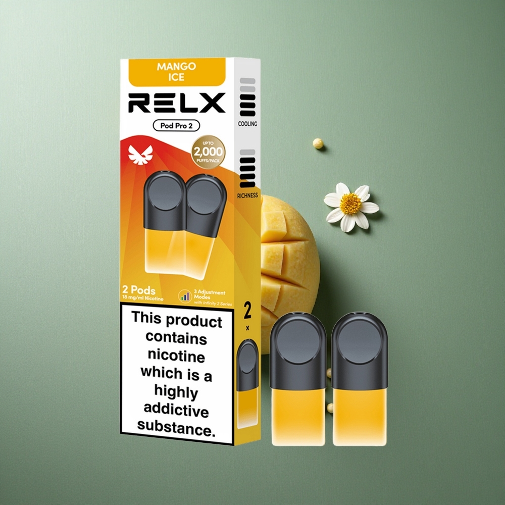 Mango Ice RELX Pod Pro 2 600 Puffs UK Vape Wholesale 1.9ml