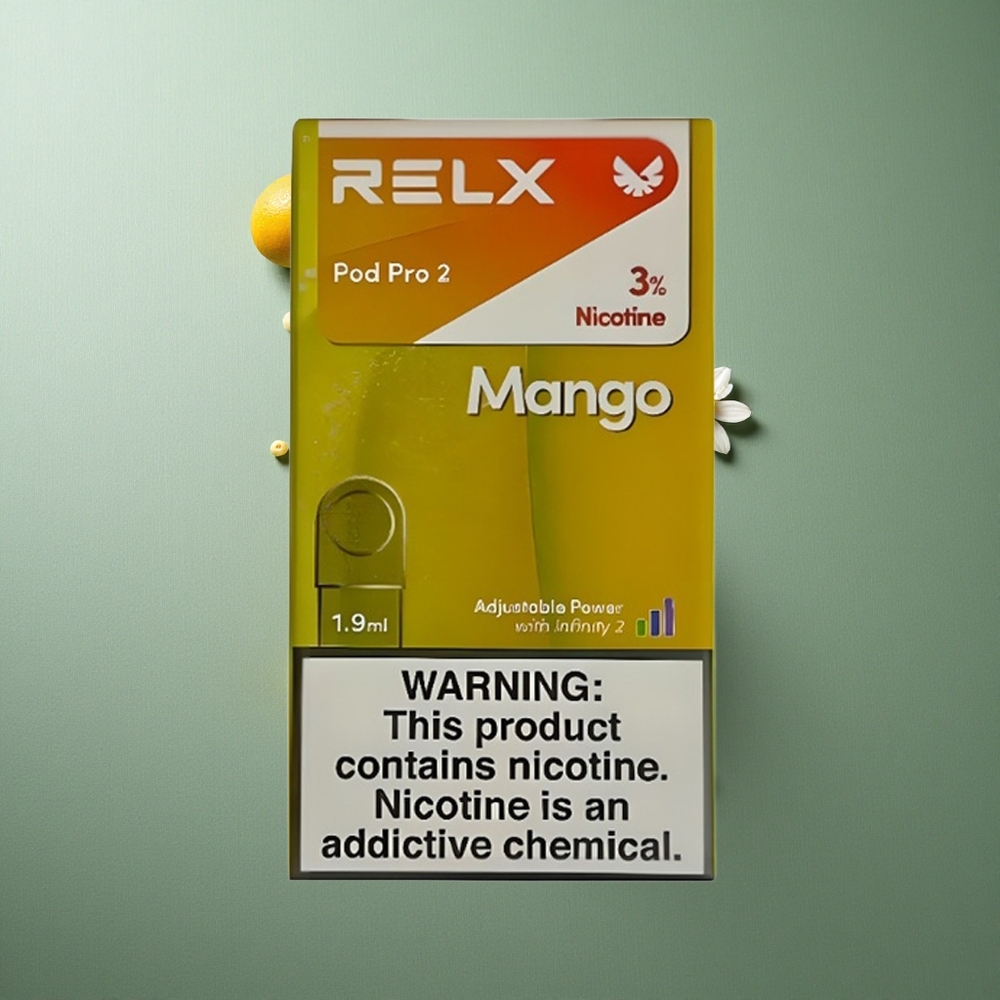 Mango Ice RELX Pod Pro 2 600 Puffs UK Vape Wholesale 鈥?1.9ml Capacity, 3 Voltage Modes