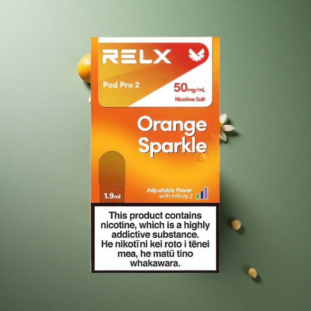 Orange Sparkle RELX Pod Pro 2 600 Puffs UK Vape Wholesale 5% Nicotine 1.9ml