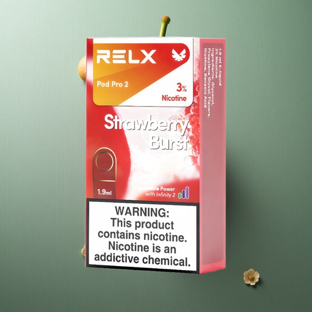 Strawberry Burst RELX Pod Pro 2 600 Puffs UK Vape Wholesale 1.9ml 3% Nicotine